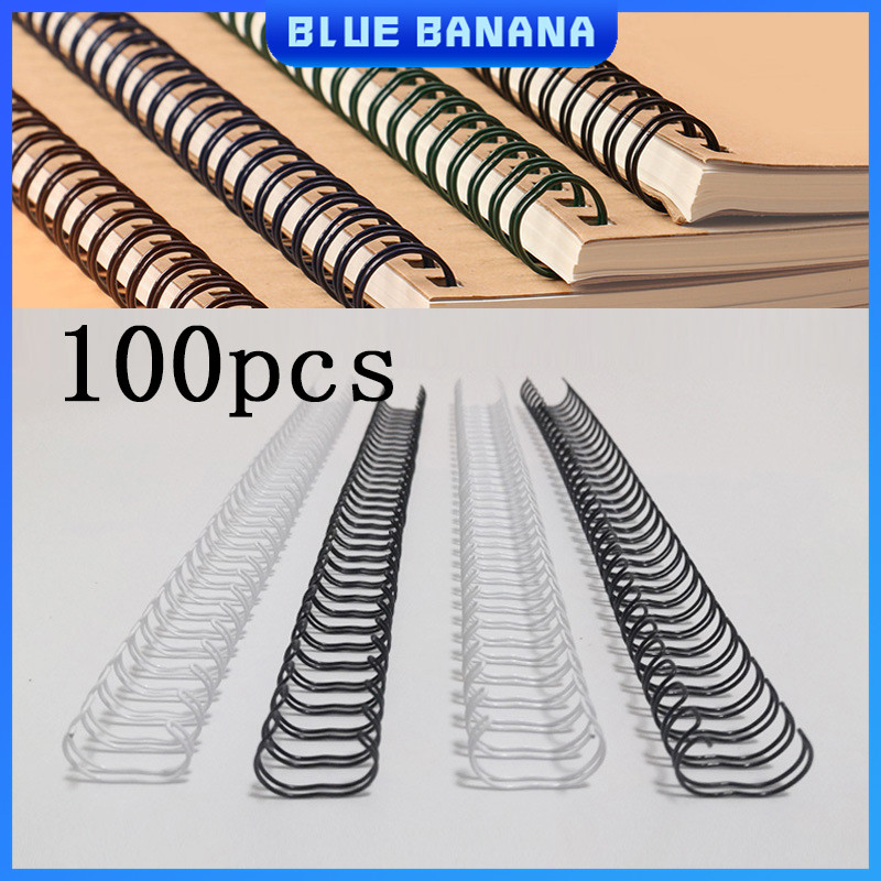 100Pcs 7.9cm A4 Size Double Loop Wire 3:1 Pitch 34 Holes Double Loop ...