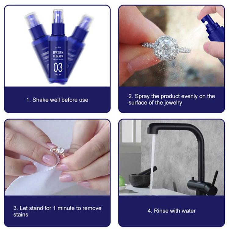 Diamond Ring Cleaner Cleaning Rust and Dust Remover Necklace Jewelry ...