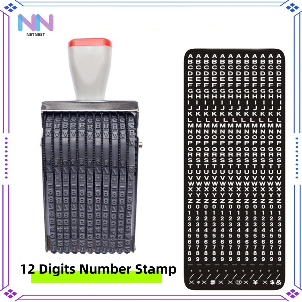 4.5Mm 12 Digits Adjustable Text Roller Stamp Text Roller Stamp 26 ...