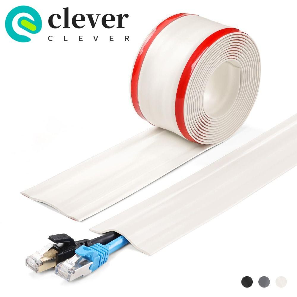 CLEVER Floor Cable Cover, PVC 1m Wall Wire Concealer, Professional Self ...