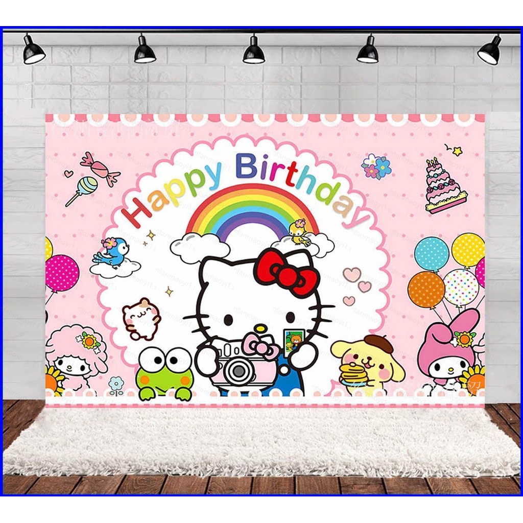 LF1 Sanrio Hello Kitty Birthday theme backdrop banner party decoration ...