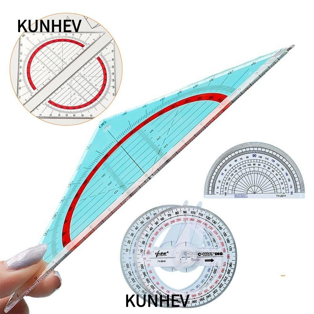 KUNHEV Angles Measuring Ruler, Plastic Transparent 180/360 Degree ...