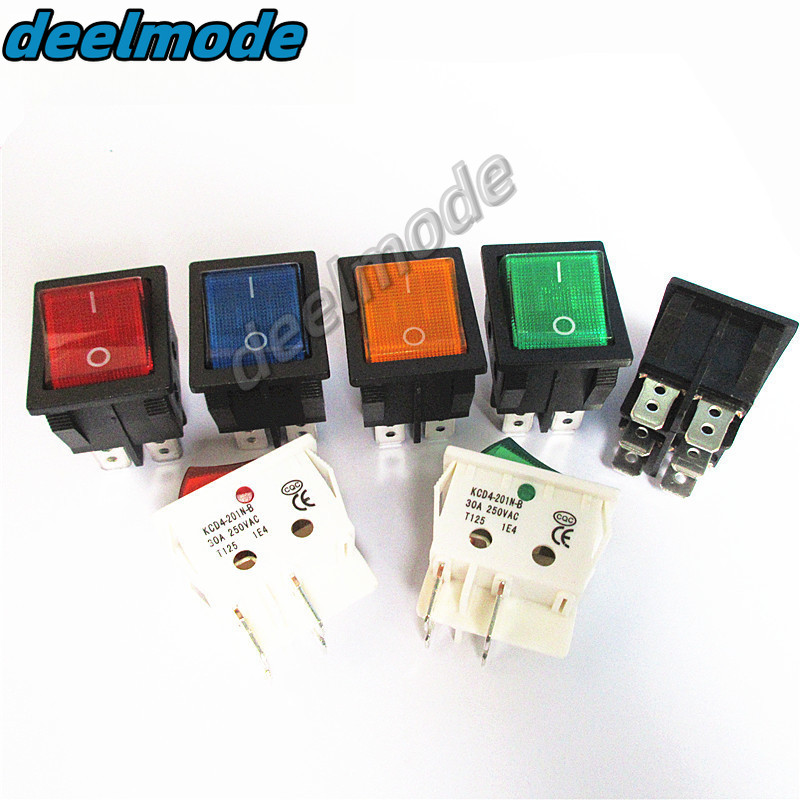 KCD4 AC 30A 250V Rocker Switch 25x31mm ON-OFF 2 Position 4/6 Pins With ...