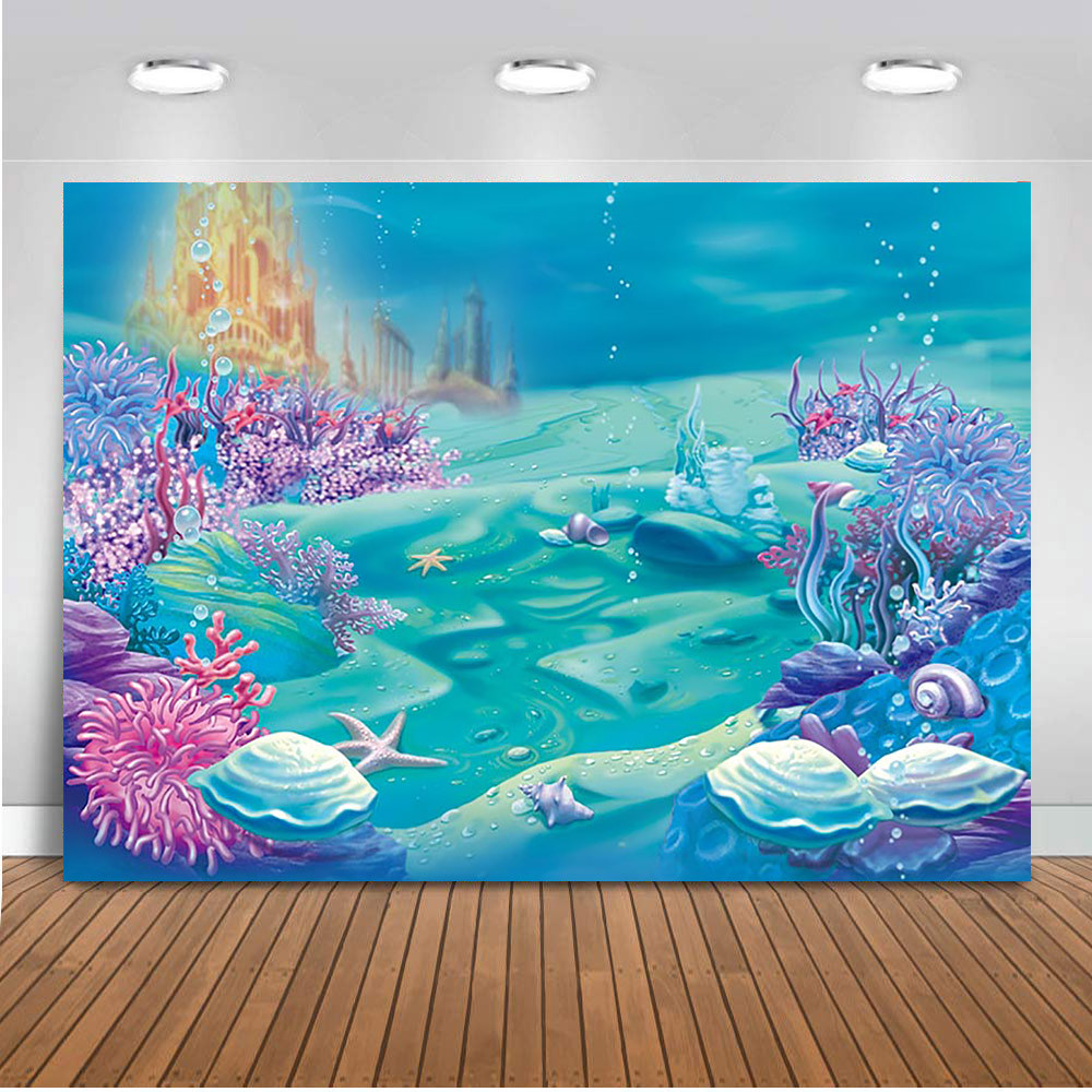 Under Sea Bluey Backdrop Photography Ocean Castle Baby Shower Birthday ...