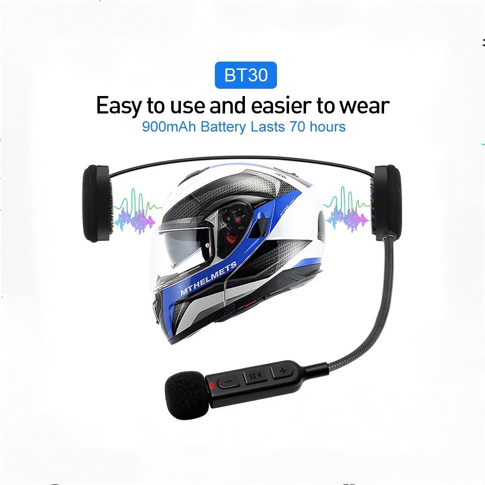 BT30 Bluetooth Motorcycle Helmet Headset Wireless Riding Headphone  Anti-interference Motor Bike Handsfree Skiing Earphone