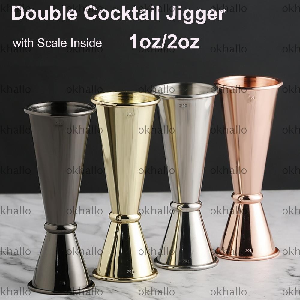 OKHALLO ⇥ 1oz 2oz Double Cocktail Jigger Measure Cup Dual Design with ...