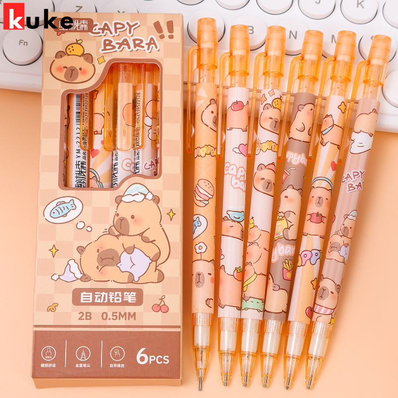 Capybara Kugelschreiber Set – 4 Stück Mit Soft-Grip, 0.5 Mm, Schnell Trocknend