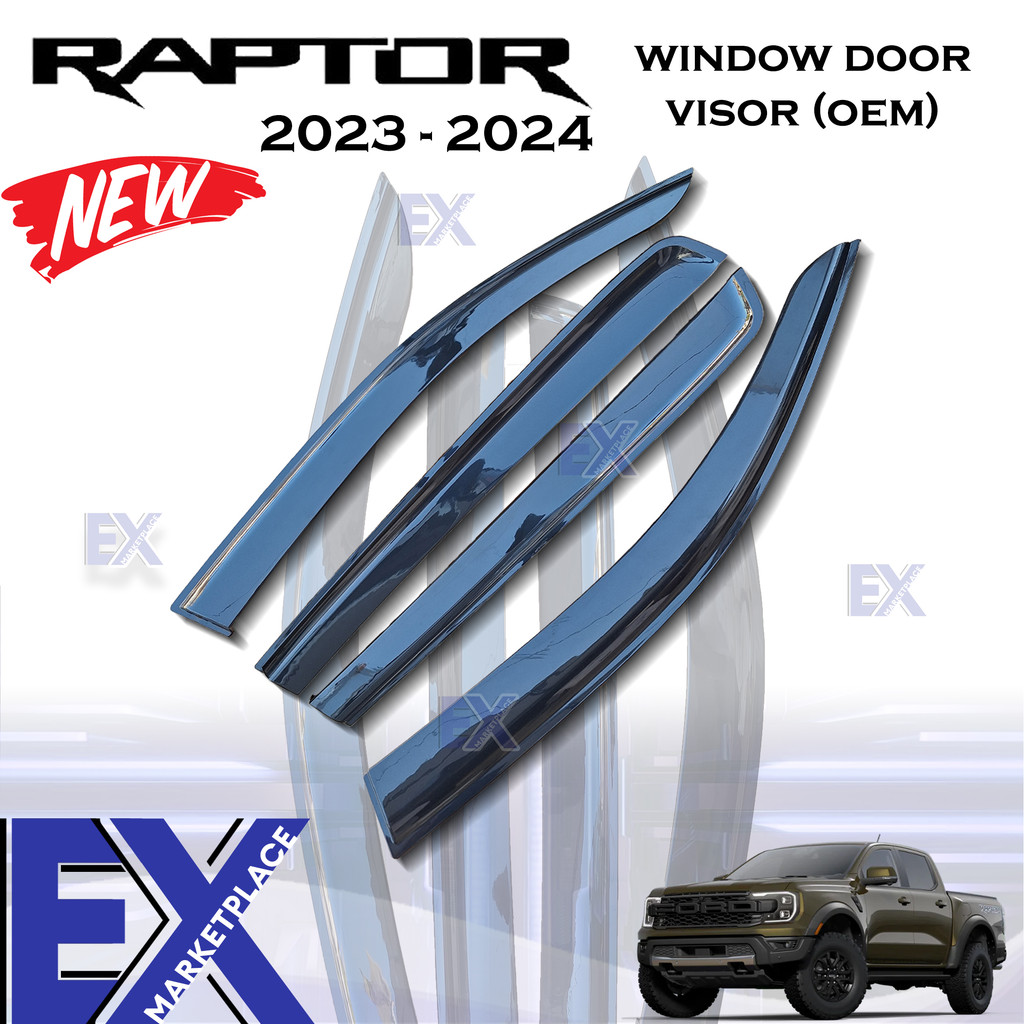 Ford Next-Gen RANGER / RAPTOR 2023 to 2024 OEM NO LOGO Window Door Rain ...