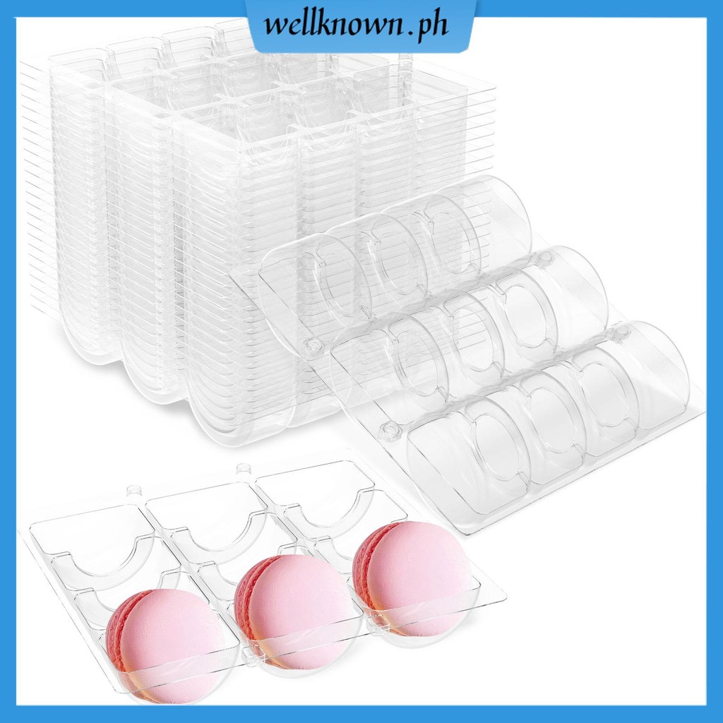 2Pcs Macaron Box Transparent Macaron Storage Container Plastic Macaron ...