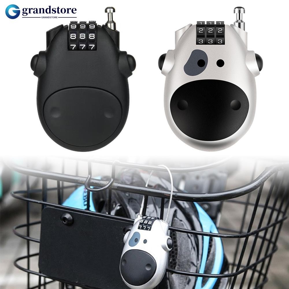 GRANDSTORE Motorcycle Helmet Telescopic Wire Rope Password Lock Steel ...