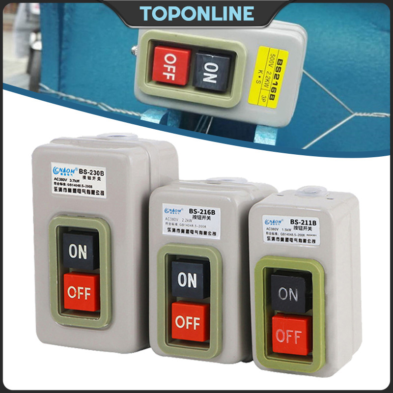 3-Phase Power Push Button Switch On/Off Metal Shell High Current ...