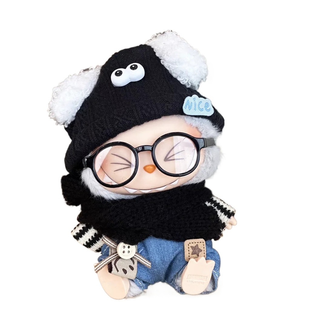 Labubu Ropa Fashion Clothes Set for 17cm Labubu V1 V2 Dog Hat Denim ...