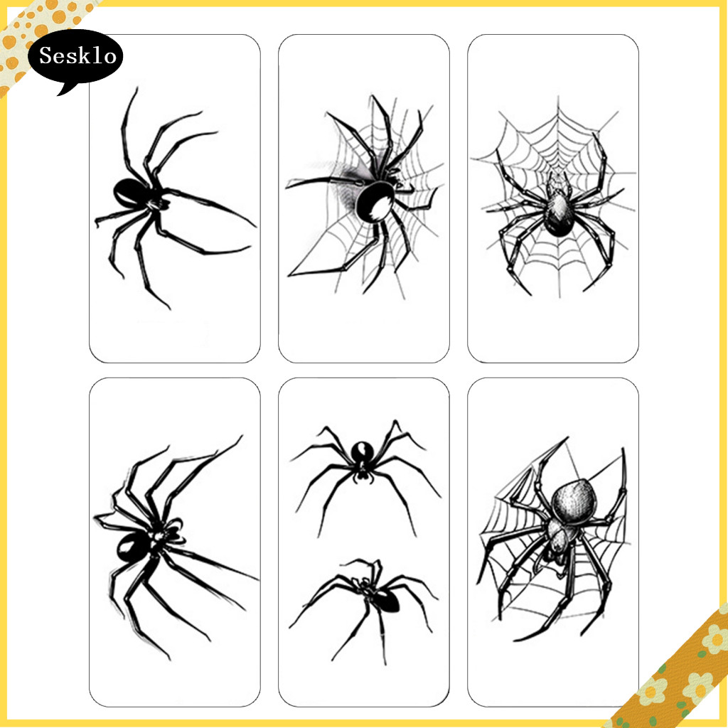 [SK] Spider Tattoo Sticker Realistic Spider Halloween Tattoo Stickers ...