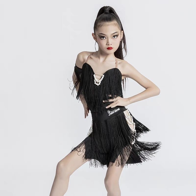 Children's Latin Dance Performance Costume Girls Professional Practice ...