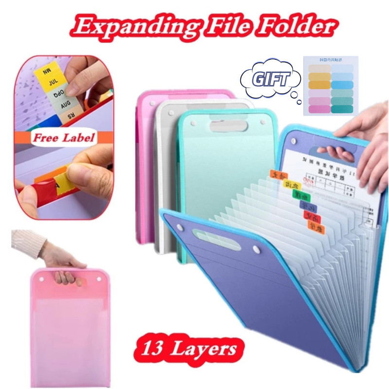 A4 Paper Expanding Portable File Folder Extension Receipt File Sorting ...