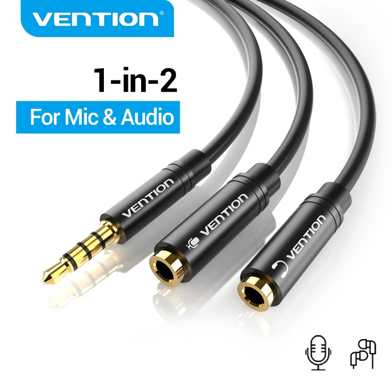 Vention Mm Audio Splitter Extension Cable Jack Mm Male To Female Mic Y Splitter For