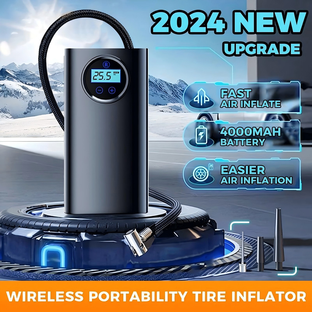 portable air pump motorcycle tire inflator for car heavy duty portable ...