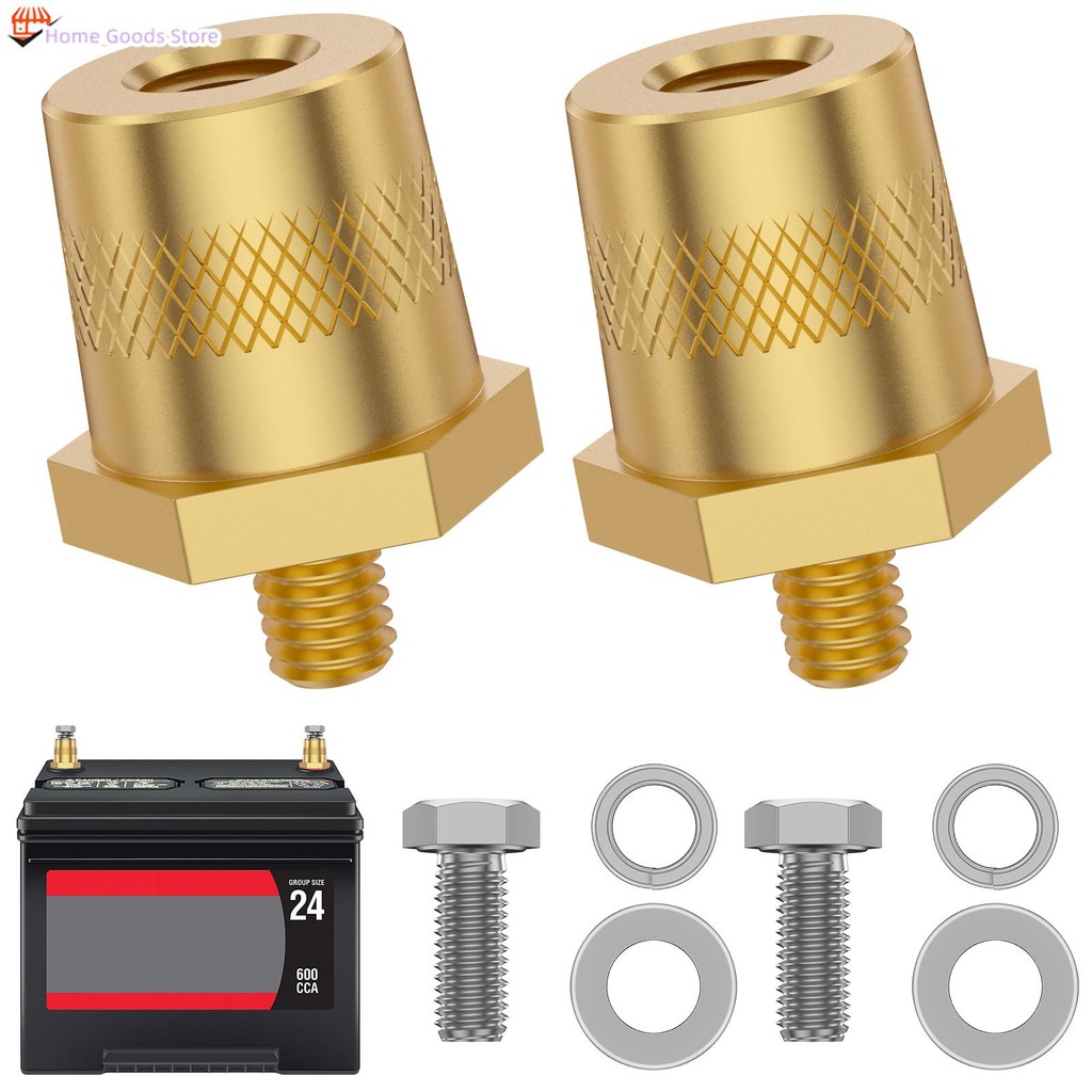 1 Pair Battery Pole Adapter Brass Battery Terminal Connector M6 Thread ...