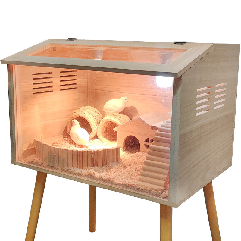 Visual Reference: Solid Wood Rutin Chicken Feeding Box Dedicated Pet Cage Brood