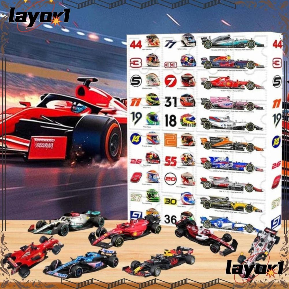 LAYOR1 Formula 1 Advent Calendar 2024, Christmas Plastic Racing Car