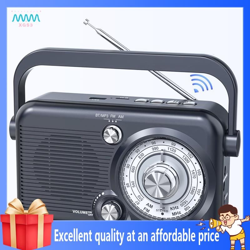 【hzscqdzyxgs3】 Portable Bluetooth AM FM Radio,1200mAh Battery Powered ...