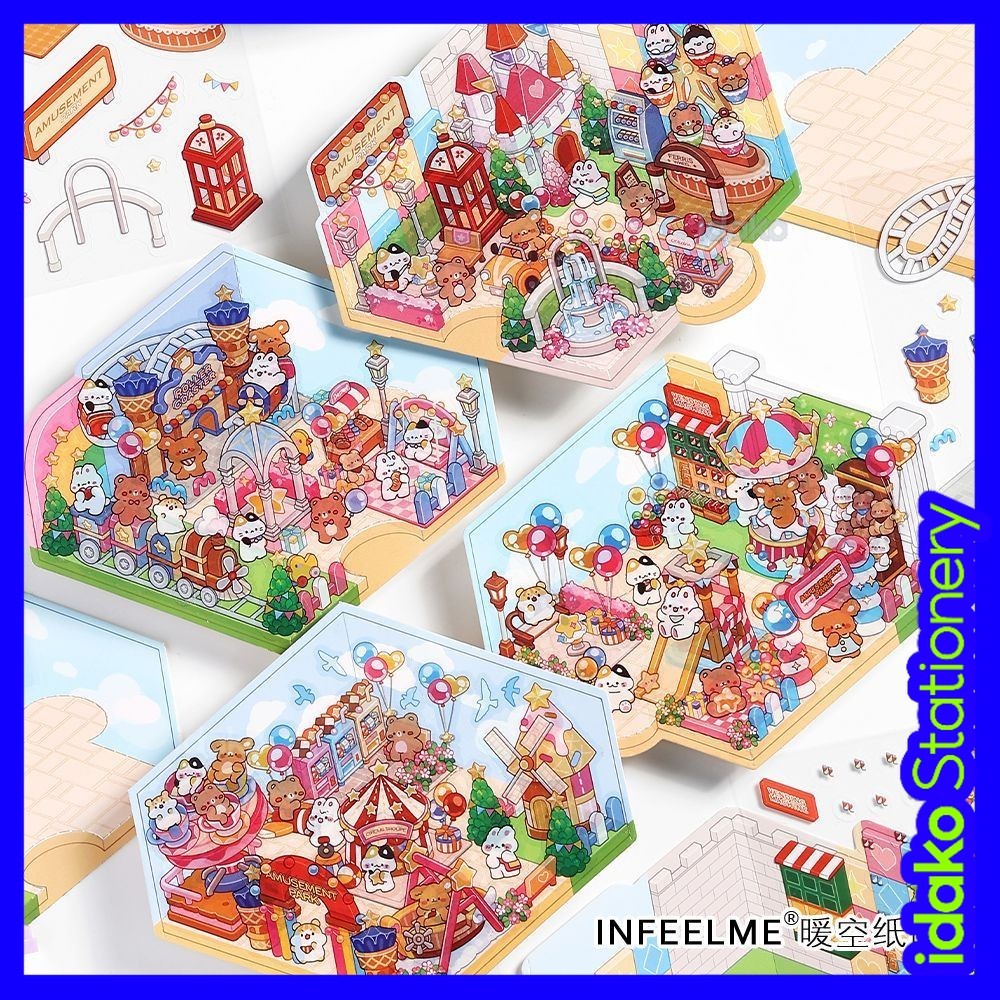 Idako [Rainbow Amusement Park Series] 2.5D 3D Stickers Miniature Fun ...