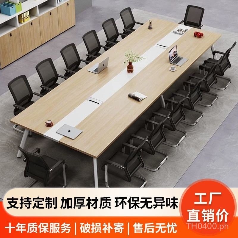 Large Simple Reception Table and Chairs Modern Negotiation Table Long ...