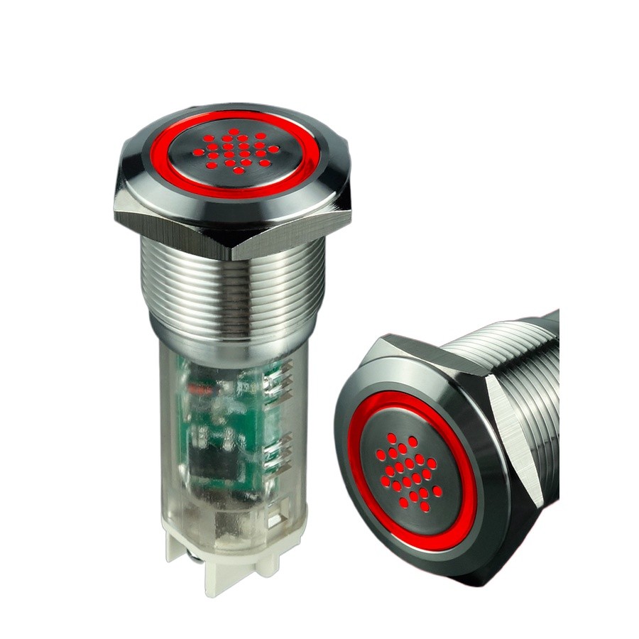 ::Flashing alarm stainless steel 19mm 220V buzzer flash intermittent ...