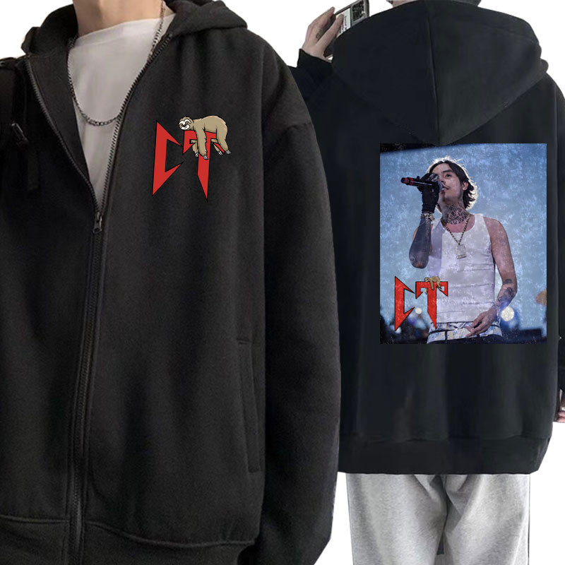 Singer Natanael Cano Tumbado CT Sloth Zipper Hoodie Male Hip Hop ...