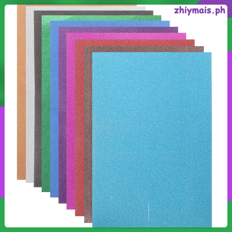 Self Adhesive Glitter Cardstock A4 Paper Craft Handicraft Colorful ...