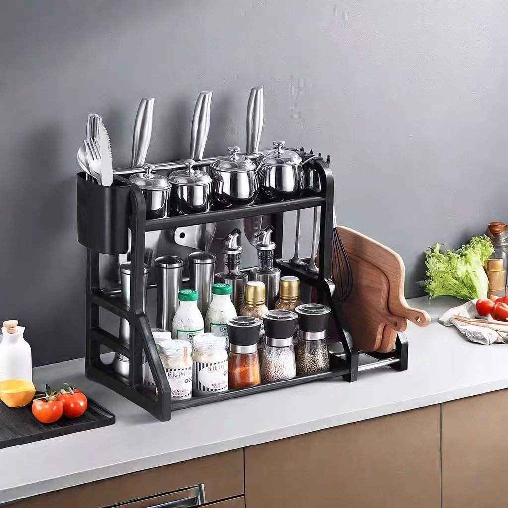 Seasoning Organizer Storage Rack Stainless Steel Spice Rack Kitchen ...
