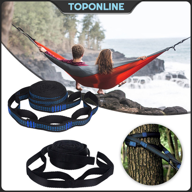 2Pcs 2M Hammock Straps 5-Rings Adjustable Tree Hammock Rope Nylon ...