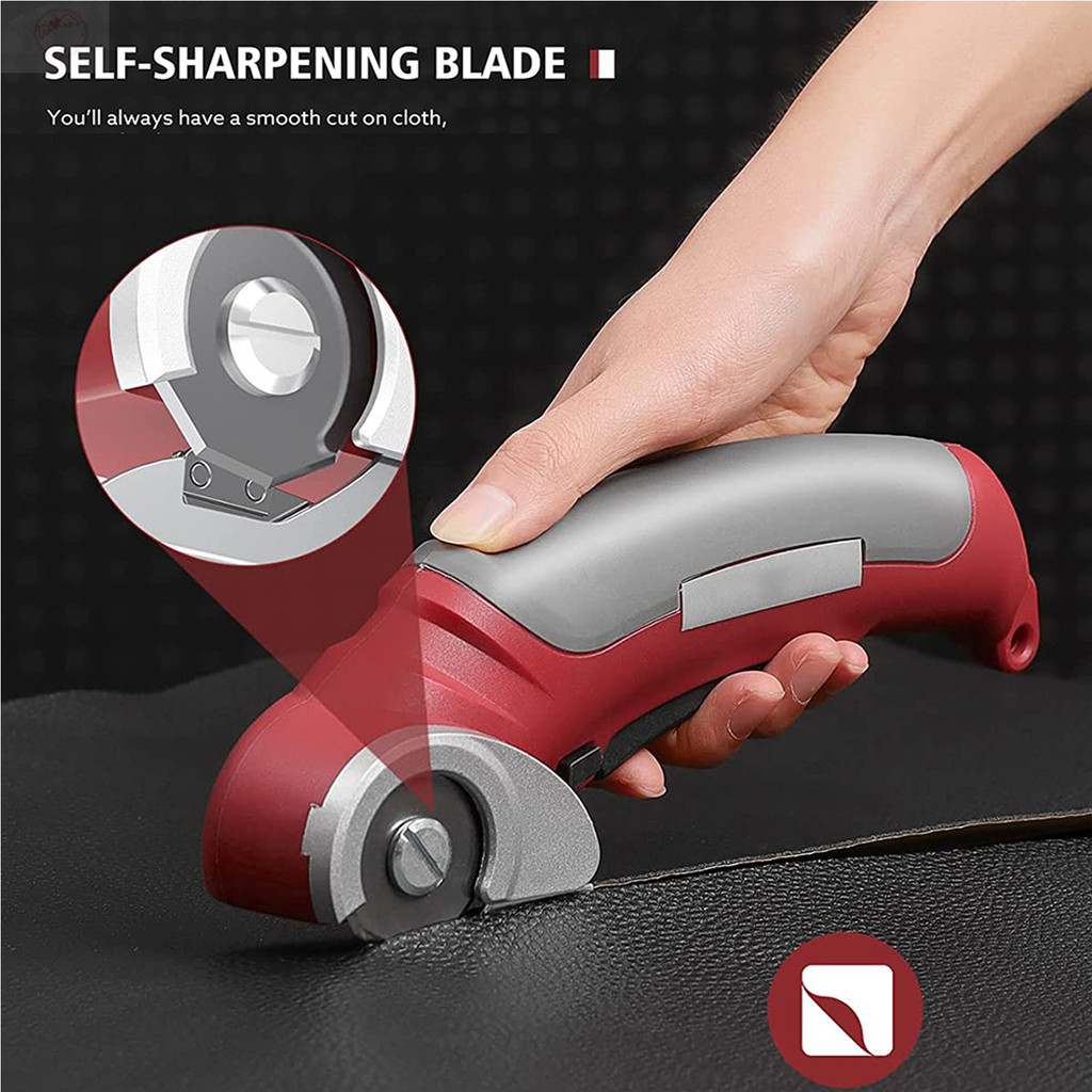 ST 2000mAh Portable Cordless Electric Round Scissors for Cloth Cutting ...