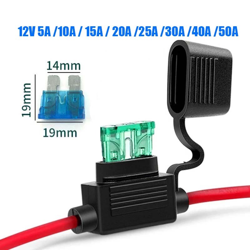 12V Waterproof Inline Fuse Holder with Cover, Automotive Standard Blade ...