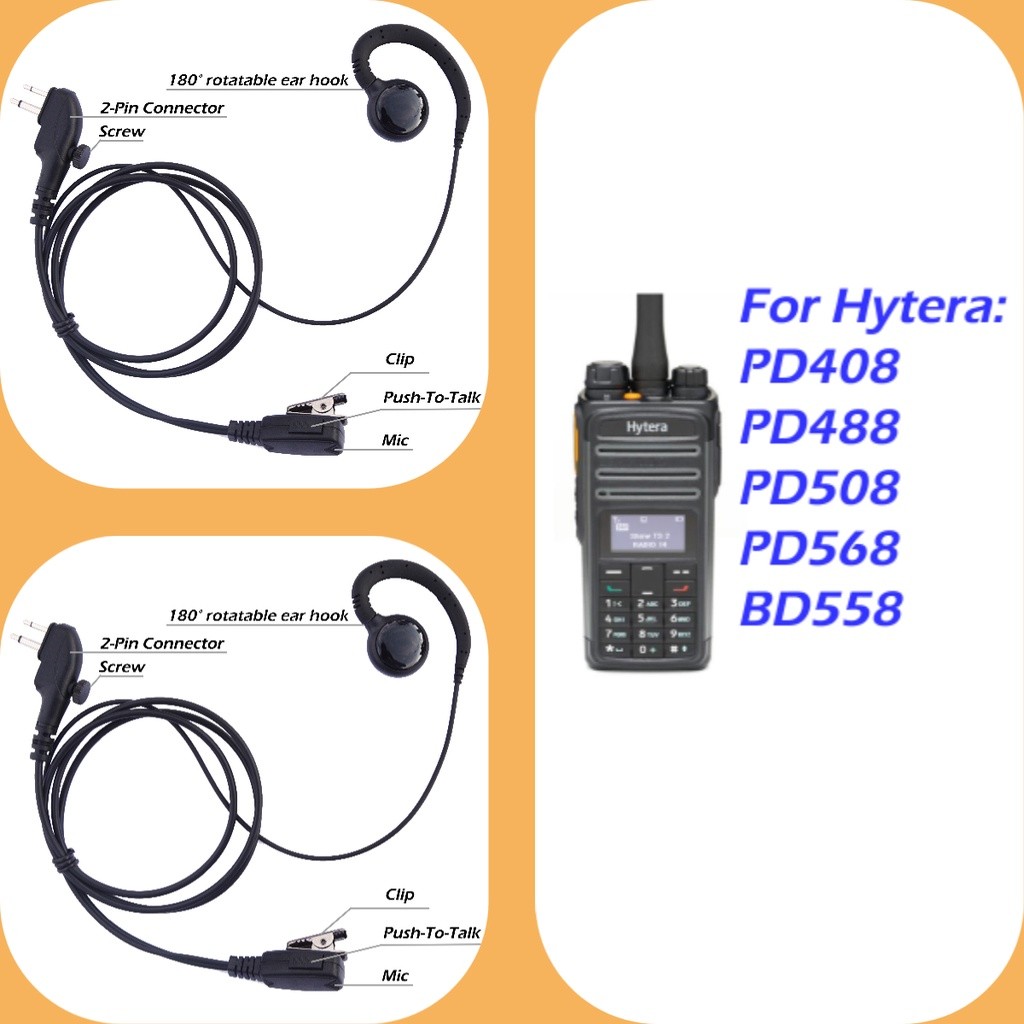 ж-(2 PCS)For Hytera PD408 PD488 PD508 PD568 TC500 TC600 TC700 Radios ...