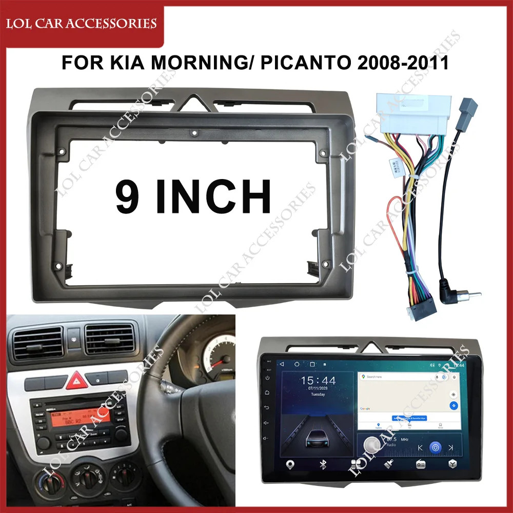 Autoradio 2 DIN 9 Pollici Per KIA Morning Picanto 2007-2011 – Android 12, CarPlay, GPS, WiFi, Bluetooth, Telecamera Retromarcia