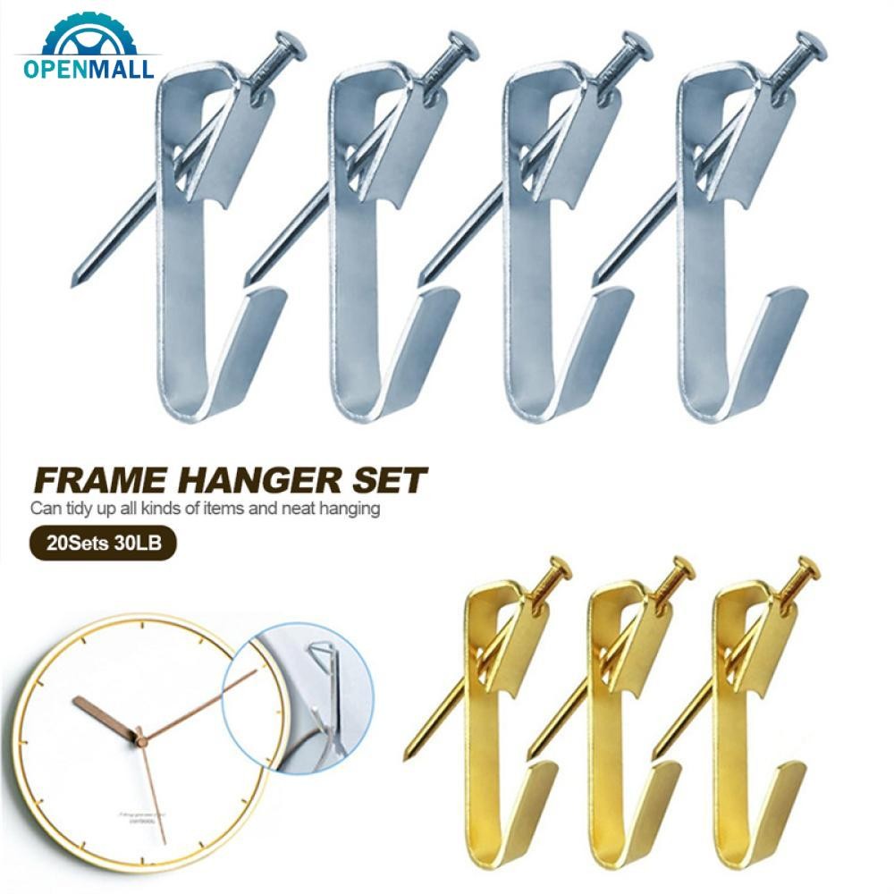 OPENMALL 20Sets 20LB Golden Heavy Duty Hooks with Nails Photo Frame ...