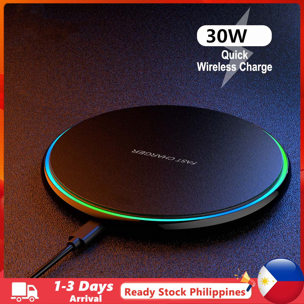 (Philippines Stock) 30W Wireless Charger USB C Fast Charging Pad Quick ...