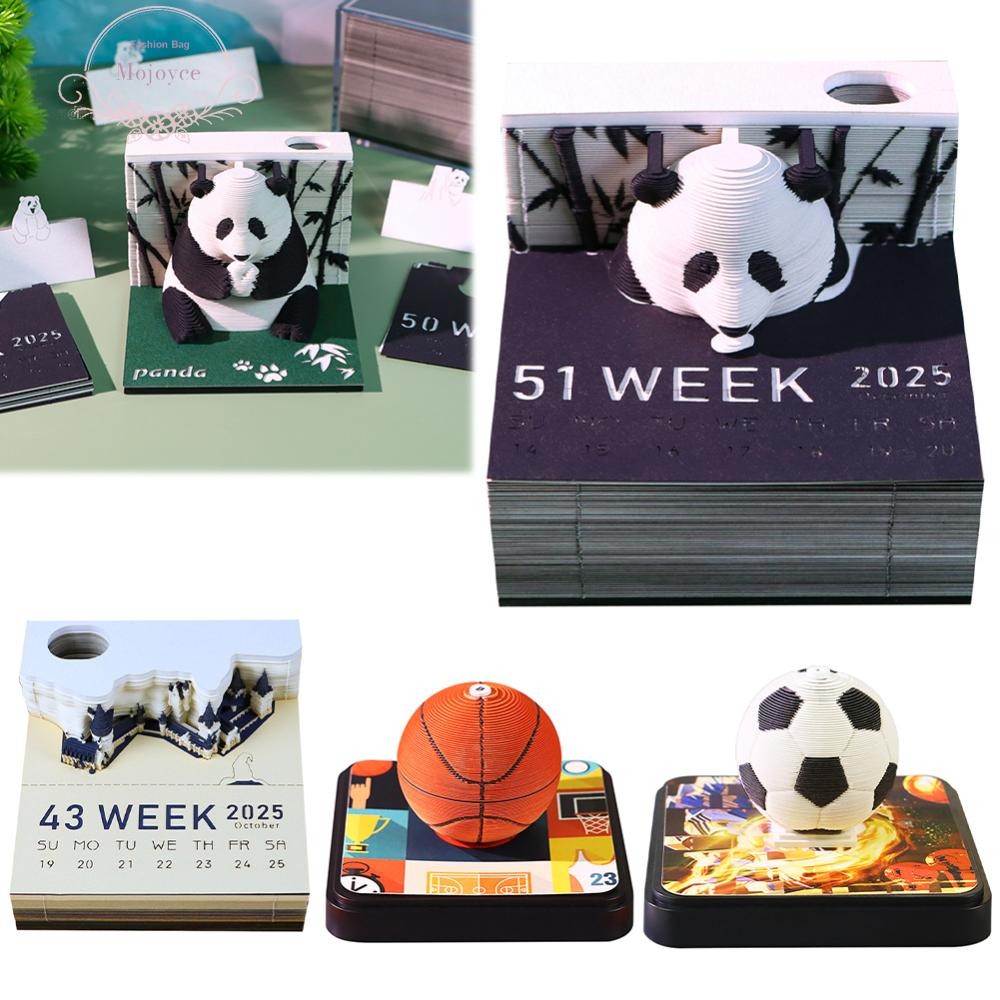 3D Calendar Memo Pad 2026 - Basketball Theme Paper Sculpture DIY Craft Notepad
