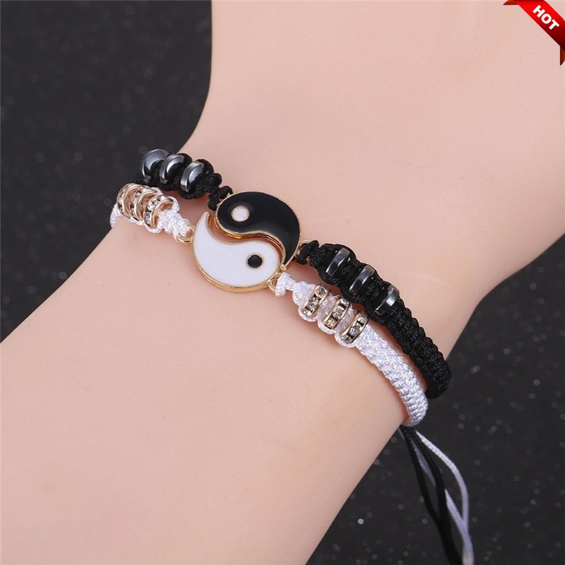 Matching Yin Yang Best Friend Bracelets - Natural Stone Bead BFF Friendship Bracelets For 2