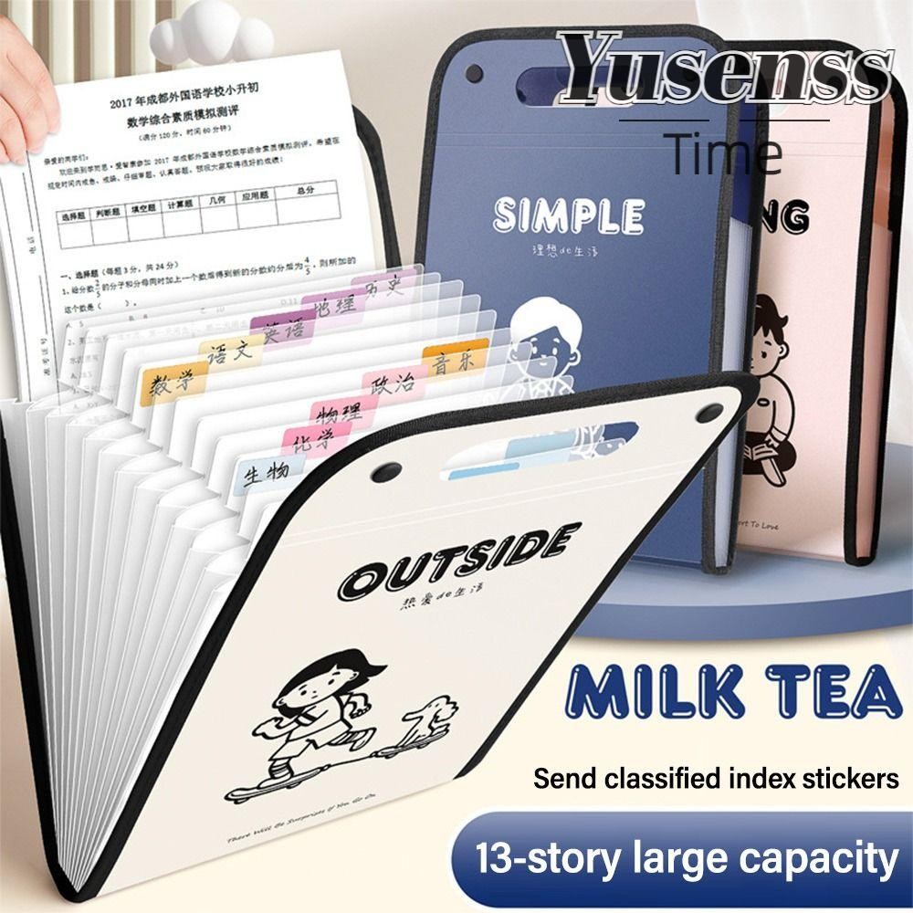 YUSENSS A4 File Folder, 13 Pockets With English Letter Pattern Test ...