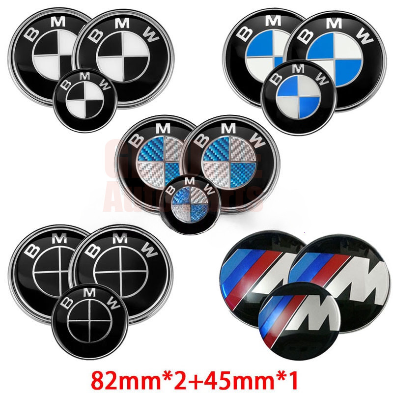 3pcs For BMW E60 E39 E34 E46 E32 82mm Car Front Hood Emblem 82mm Auto ...