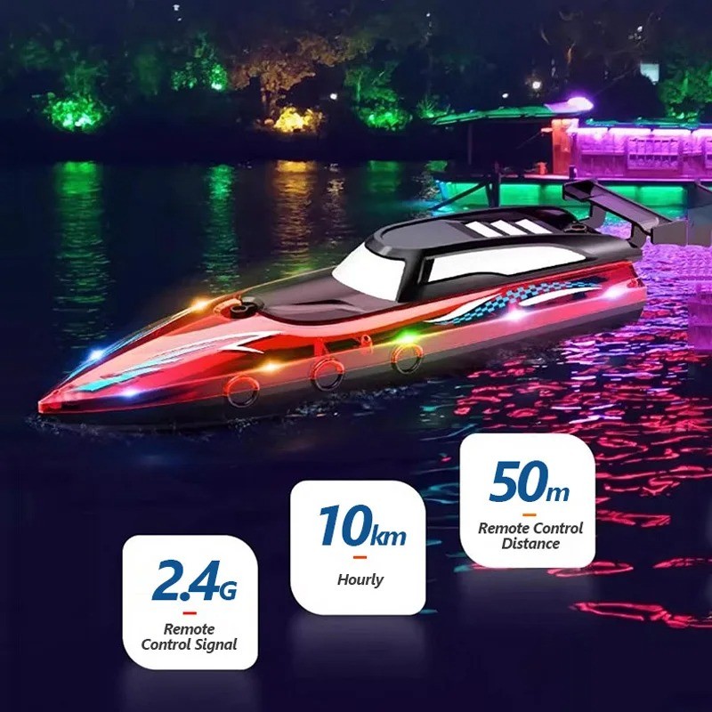 Light Remote Control Boat Toy Medium High-Speed Speedboat Sailing Boat ...