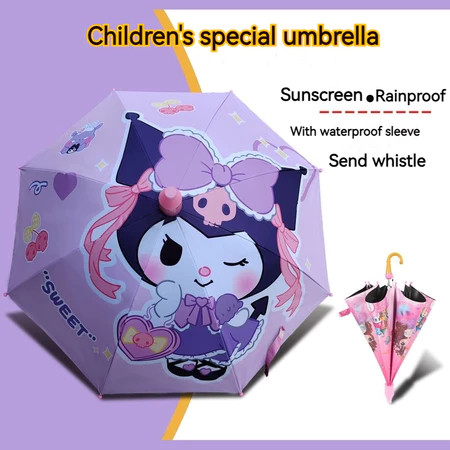 Kuromi Automatic Umbrella Rain & Sunny Umbrella for Kids Student Anti ...