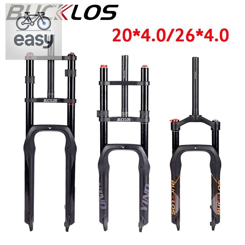 BUCKLOS 20*4.0 26*4.0 MTB Fork Air Suspension Snow Bike Fat Fork Double ...