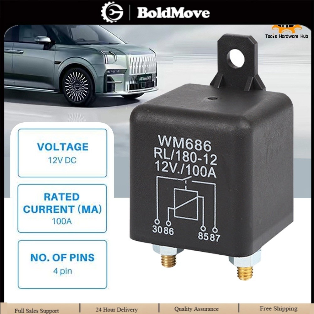 12V 100Amp 4-Pin Heavy Duty ON/OFF Switch Split Charge Relay For Auto ...