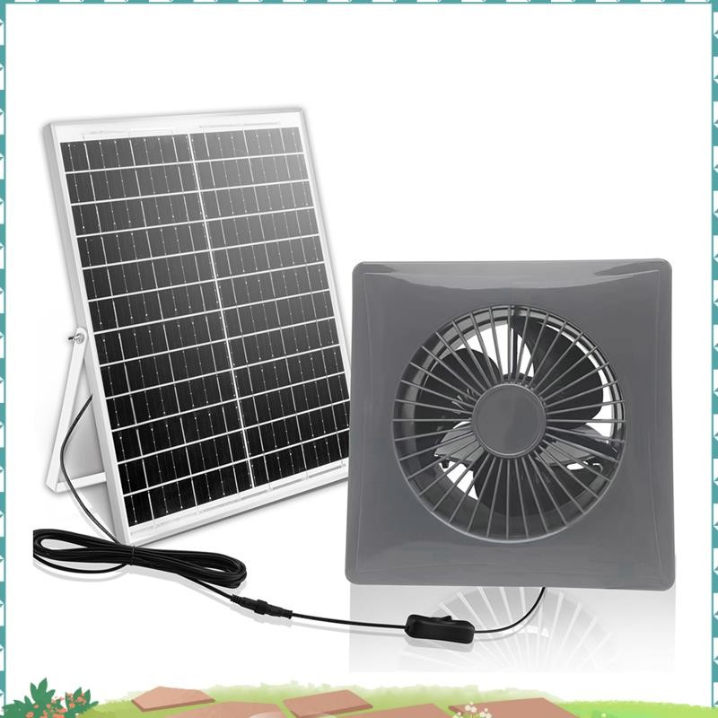 Ventilation 6-Inch High-Speed Solar Silent Fan with 8W Panel Shed Solar ...