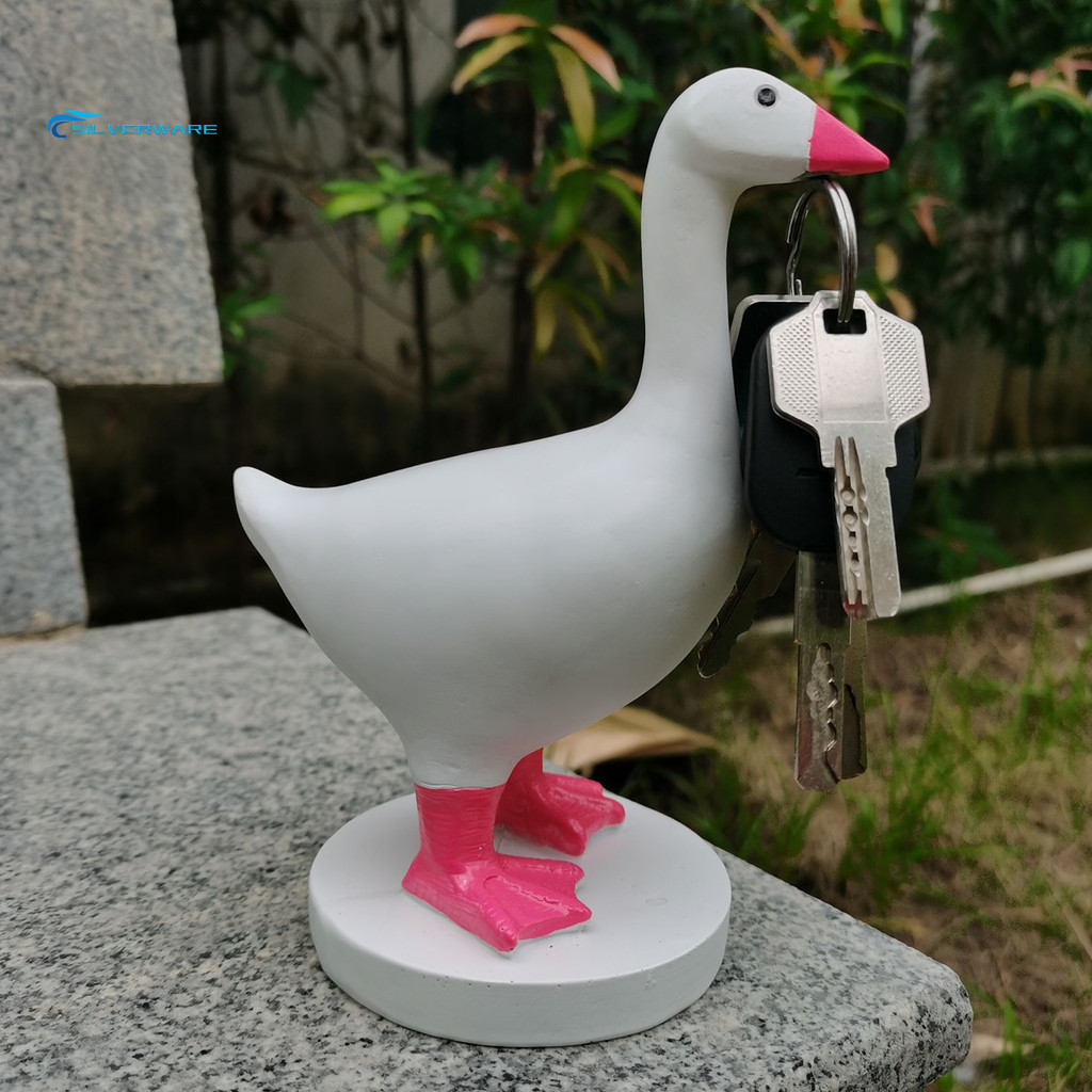 SILVERWARE ic Goose Key Holder Resin Goose Figurine with ic Beak Desk ...