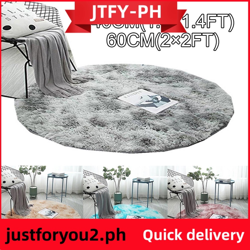 JTFY Circle Round Shaggy Rug Living Room Bedroom Carpet Floor Mat Anti ...