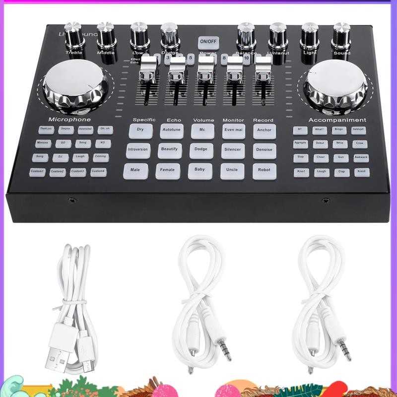K1 Computer Phone Voice Changer HIFI Live Sound Card Mixer Board ...